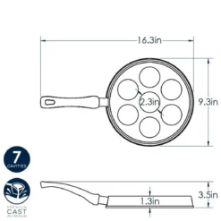 Sartén para tortitas rellenas, pop dots y ebelskiver daneses Nordic Ware