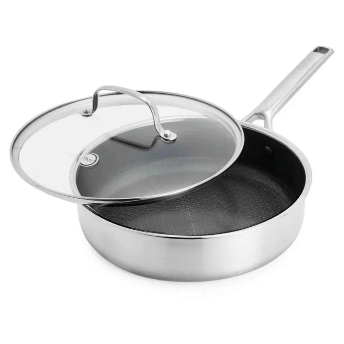 Sauté cerámica de acero inox tricapa con fondo de nido de abeja y tapa de cristal Apex GreenPan