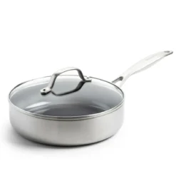 Sauté cerámica exterior acero inoxidable con tapa de cristal Geneva GreenPan