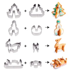 Set 8 cortadores para galletas 3D Guardini