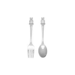 Set de cuchara y tenedor de acero inox Miffy Zilverstad