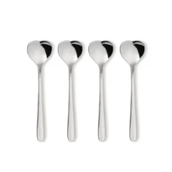Set de 4 cucharillas de café con forma de corazón Love Caffe Alessi