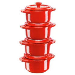 Set de 4 mini cocottes cerámicas Staub
