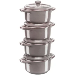 Set de 4 mini cocottes cerámicas Staub