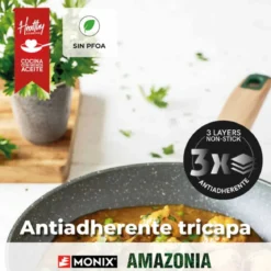 Set de 3 sartenes antiadherentes Amazonia Monix