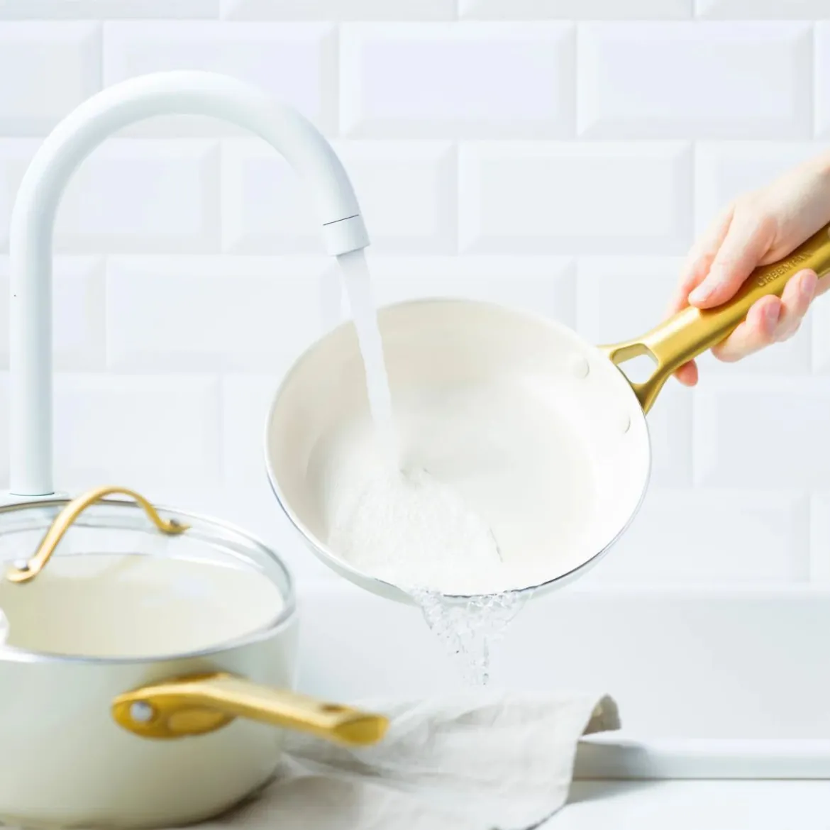 Set de 2 sartenes cerámicas Padova Cream White GreenPan