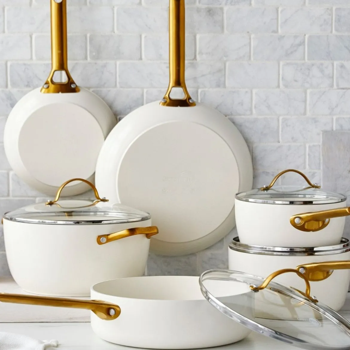 Set de 2 sartenes cerámicas Padova Cream White GreenPan