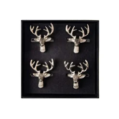 Set de 4 servilleteros de acero inoxidable Selbrae