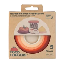 Set de 5 tapas de silicona para alimentos y recipientes Food Huggers