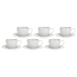 Set de 6 tazas con plato de porcelana Collina La Porcellana Bianca