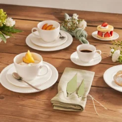 Set de 6 tazas con plato de porcelana Collina La Porcellana Bianca