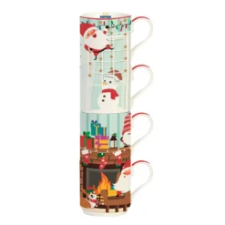 Set de 4 Tazas Mugs apilables Easylife