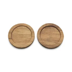 Set de 2 vasos cerámicos con posavasos de bambú Umea Bredemeijer