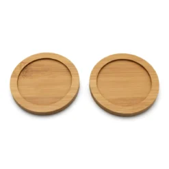 Set de 2 vasos cerámicos con posavasos de bambú Umea Bredemeijer