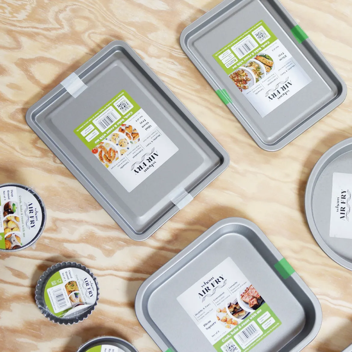 Set 2 moldes redondo o cuadrado para freidora de aire y horno Wham® Cook