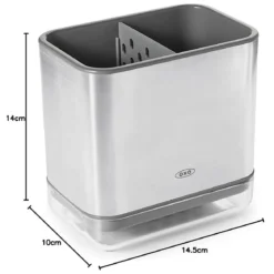 Soporte para cepillos y estropajos de acero inoxidable OXO