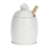 Tarro para la miel de porcelana con cuchara de madera Aperegina La Porcellana Bianca