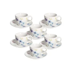 Tazas de porcelana con y sin plato 420ml Florenne Tognana