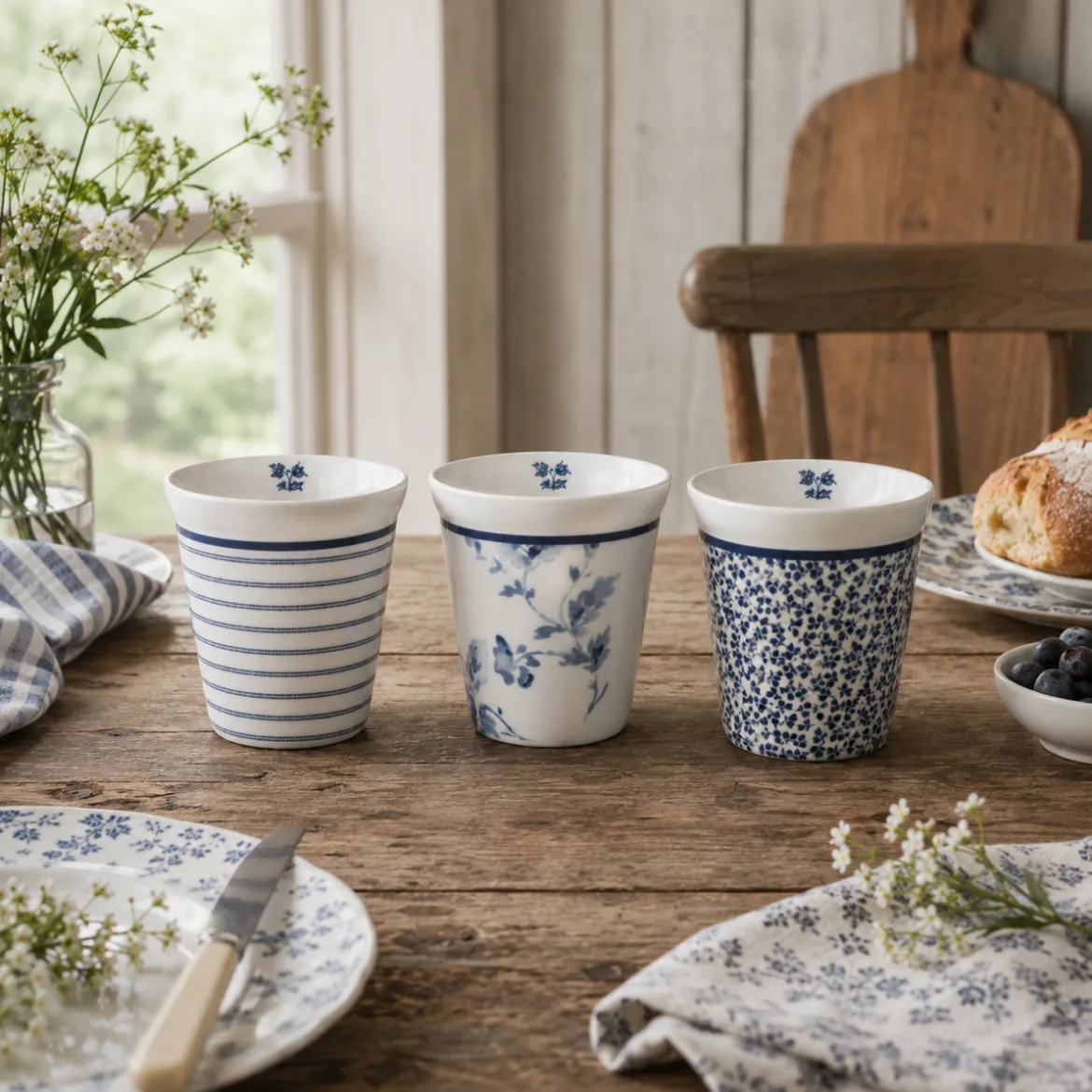 Tazas de porcelana sin asa Blueprint Laura Ashley