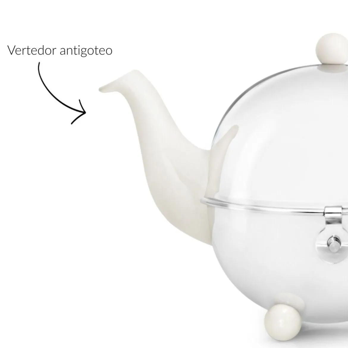 Tetera cerámica clásica con carcasa aislante de inox Cosy Bredemeijer