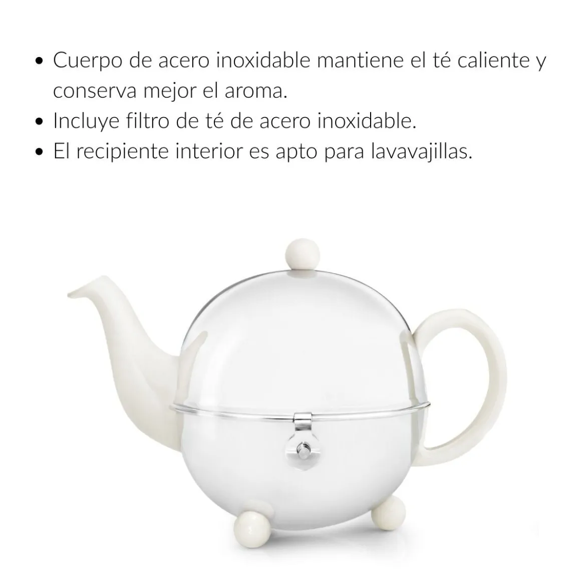 Tetera cerámica clásica con carcasa aislante de inox Cosy Bredemeijer