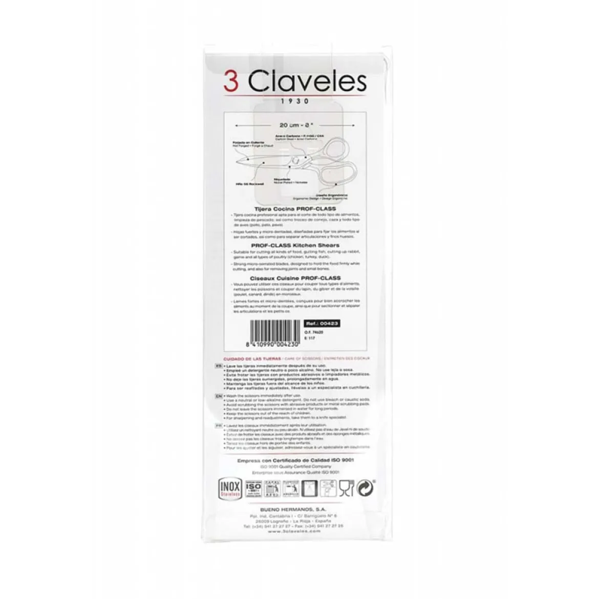 Tijeras de cocina Prof-Class acero inoxidable 3 Claveles