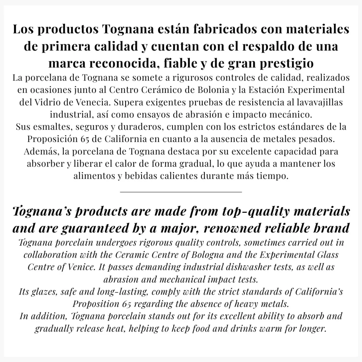 Vajilla de porcelana Mallorca Tognana