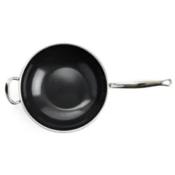 Wok cerámico con exterior de acero inoxidable Premiere GreenPan