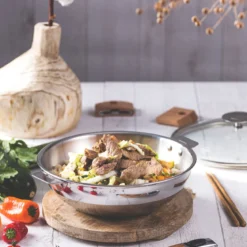 Wok de acero inoxidable multicapa Casteline Cristel