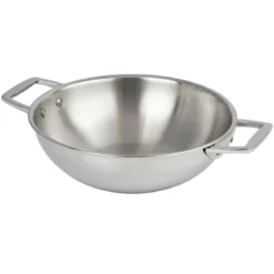 Wok de acero inoxidable 3-Ply con tapa de cristal Castel'Pro Cristel